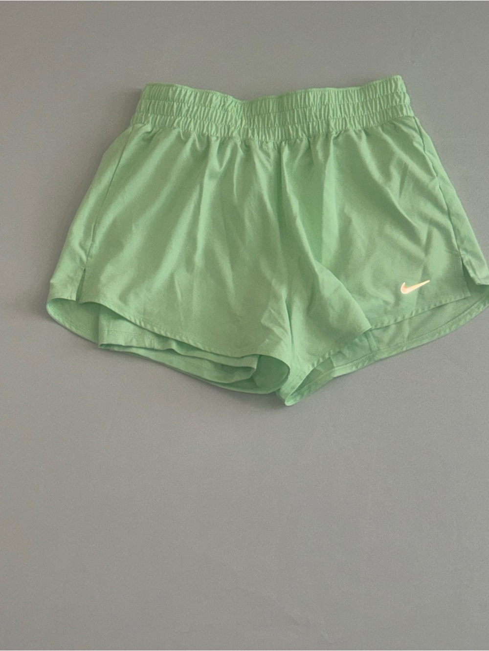 Nike Women's Mint Green Dri Fit Double Lined Athletic Shorts - Picture 2 of 7